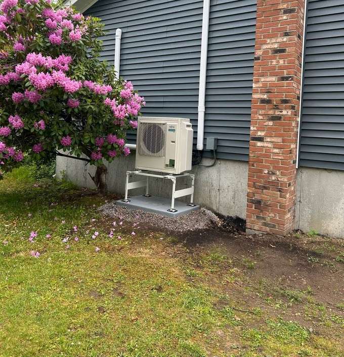Fujitsu ductless mini-split outdoor unit installation Massachusetts